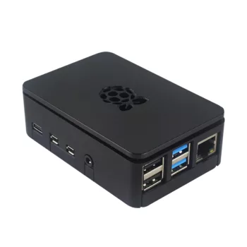 Boitier Abs Noir Pour Raspberry Pi4 Avec Logo Raspberry