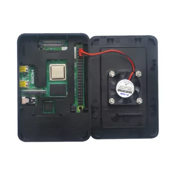 Boitier ABS noir pour raspberry Pi4 avec Logo Raspberry DIDACTICO TUNISIE