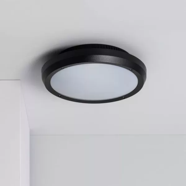 Plafon Circular Para Exterior O300mm Ip65 Curio Negro Jpg