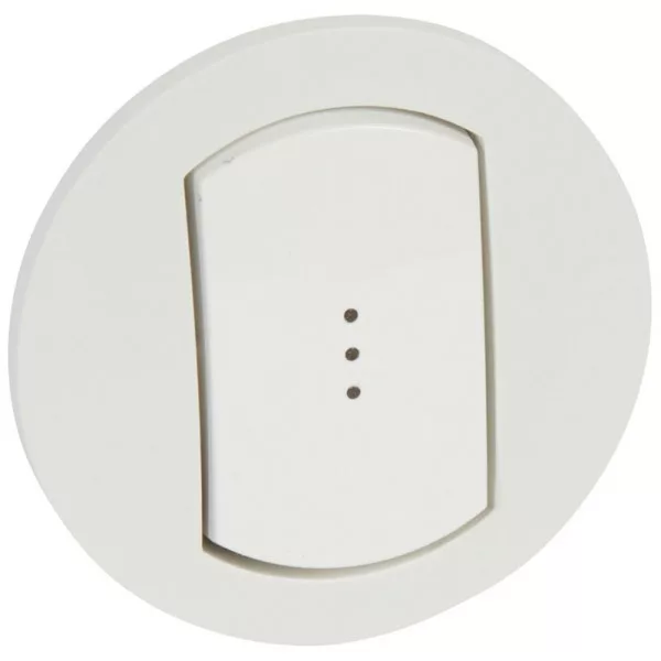 Enjoliveur IP44 Legrand Céliane blanc pour commandes d'éclairage simples à voyant