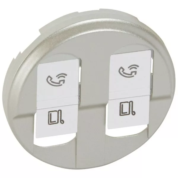 Enjoliveur Titane Legrand Céliane - prise double RJ-45